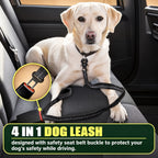 Bungee Dog Leash with Car Seatbelt Clip – Reflective, Two Handles