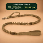 Bungee Dog Leash – Nylon Shock-Absorbing Lead with Swivel Clip & Two Handles