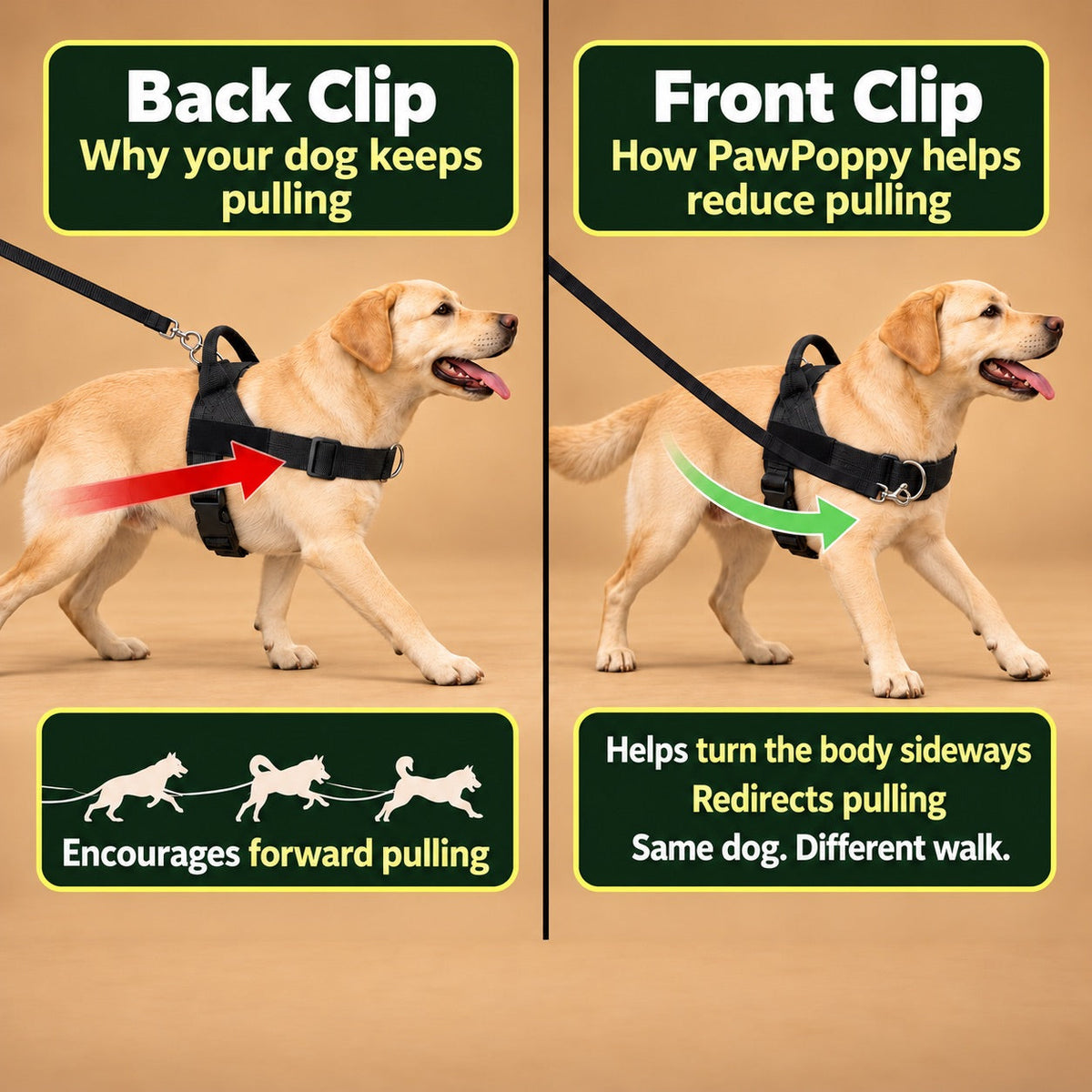 No-pull dog harness details