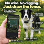 GPS Dog Fence Collar – Wireless Geofence Training Collar with App, Vibration & Static Correction, IP68 Waterproof