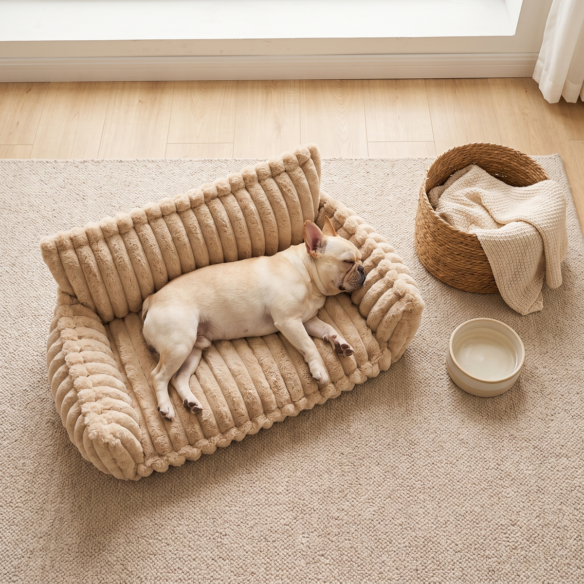 Cloudy Supportive Orthopedic Dog Bed – Beige
