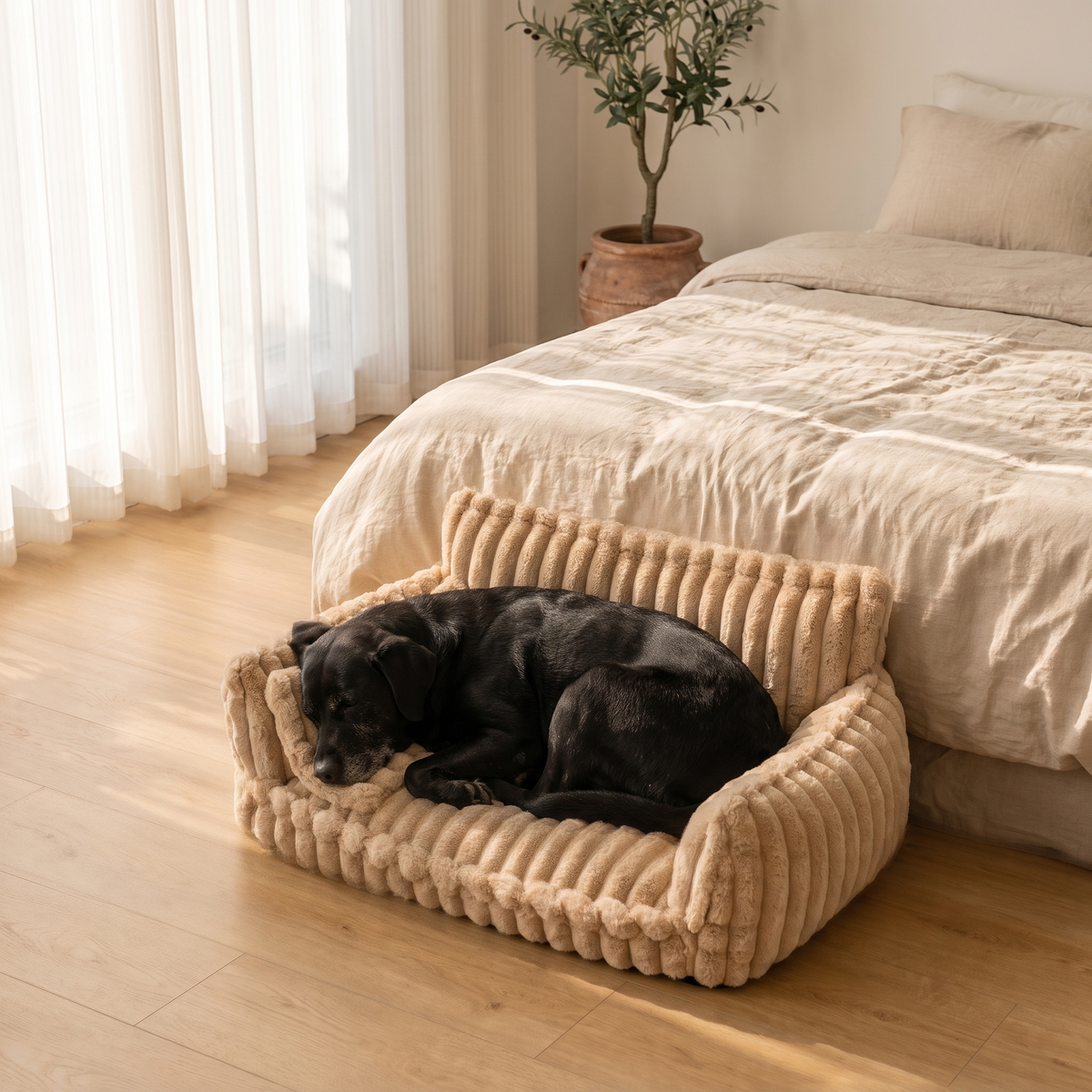 Cloudy Supportive Orthopedic Dog Bed – Beige