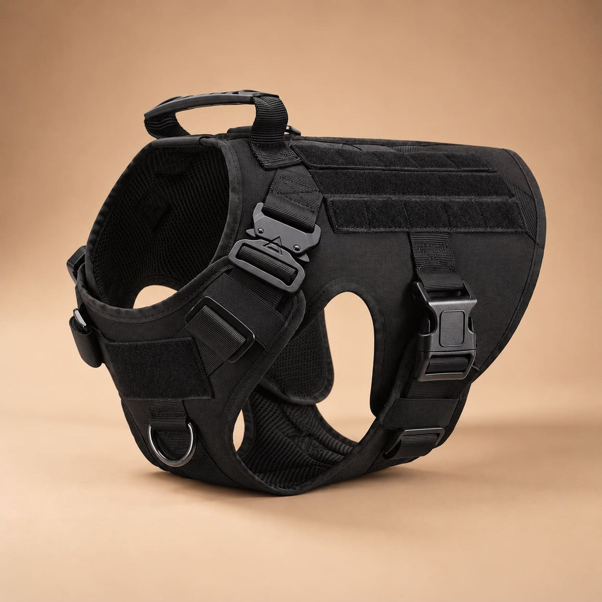 Tactical No Pull Dog Harness with Handle, Front & Back Clip, Metal Buckles, Reflective