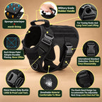 Tactical No Pull Dog Harness with Handle, Front & Back Clip, Metal Buckles, Reflective
